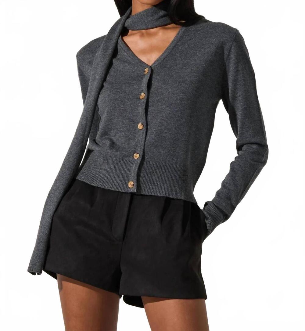 NEW ASTR glynne sweater in charcoal